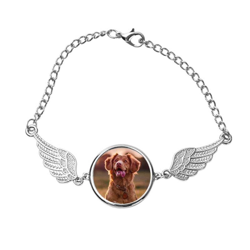 Custom Photo Angel Wings Stainless Steel Bracelet Personalized Bracelet Gift For Per Lover