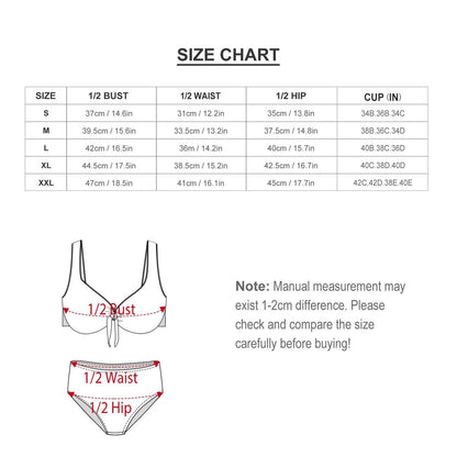 Custom Stars&amp;Stripes Face High Waist Strap Bikini Personalized Two Piece Swimsuit Bathing Suit