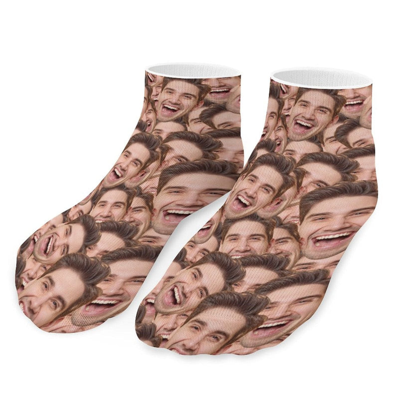 Personalised Socks with Boyfriends Face Custom Seamless Photo Socks Low Cut Ankle Socks