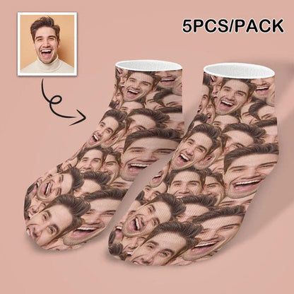 Personalised Socks with Boyfriends Face Custom Seamless Photo Socks Low Cut Ankle Socks