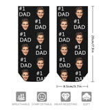 Personalized Dad Socks Custom Face Dad Black Background Ankle Socks For Australian Father's Day