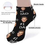 Personalized Dad Socks Custom Face Dad Black Background Ankle Socks For Australian Father's Day