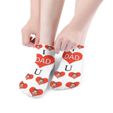 Personalized Dad Socks Custom Face I Love Dad White Background Ankle Socks For Australian Father's Day