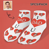 Personalized Dad Socks Custom Face I Love Dad White Background Ankle Socks For Australian Father's Day