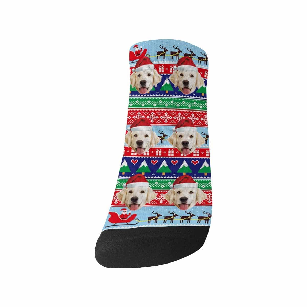 Christmas Custom Photo Sock Dog Face Pet Socks Personalized Christmas Socks Ankle Socks