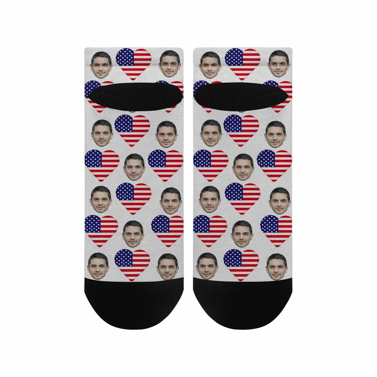 Custom Boyfriend Face Socks Personalized Love Flag Women&