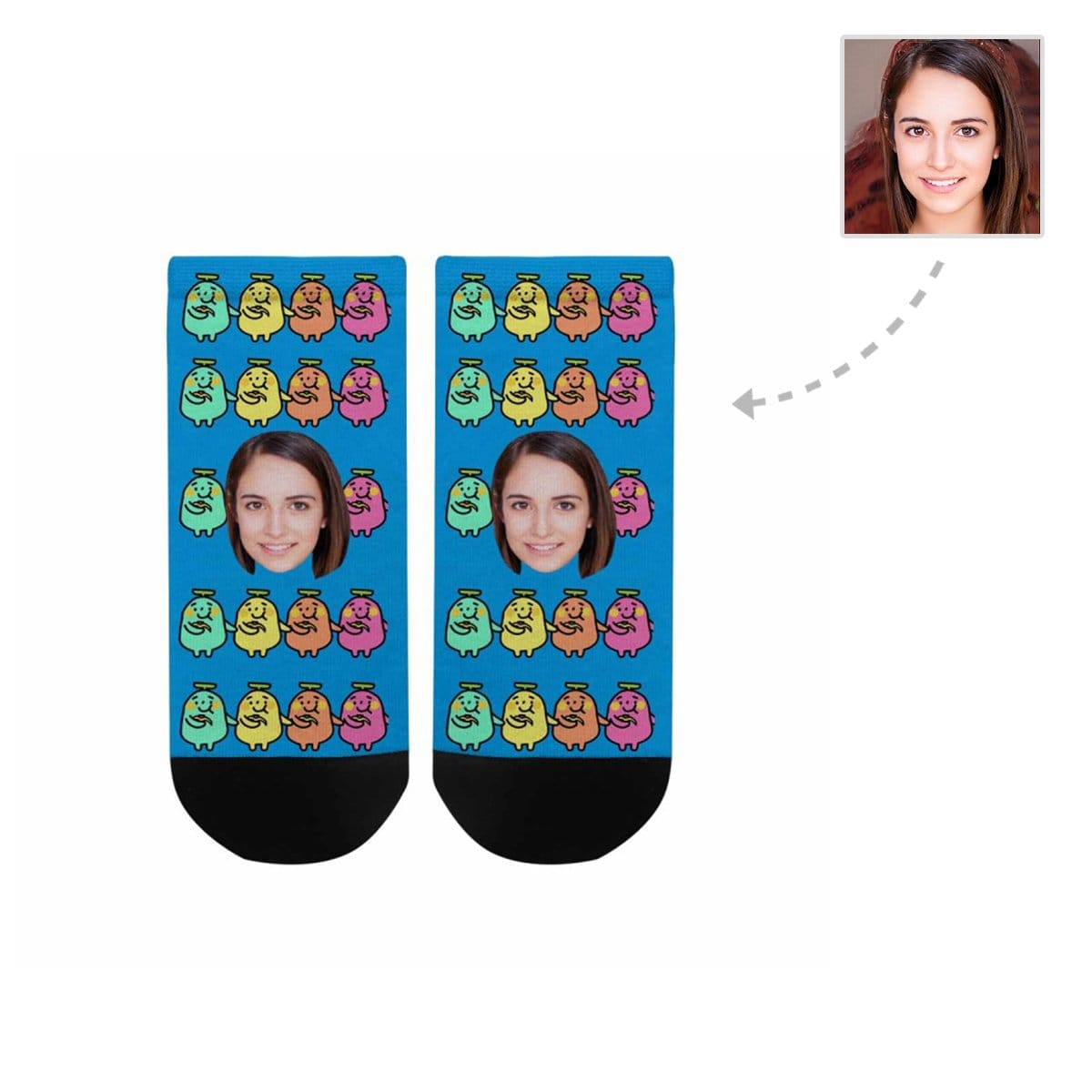 Custom Face Cute Socks Banana Personalized Pohto Socks Men&