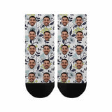 Custom Face Socks Low Cut Ankle Socks Personalized Rose Photo Men's Ankle Socks