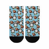 Custom Photo Socks Low Cut Ankle Socks Little Penguin Personalised Men's Ankle Socks