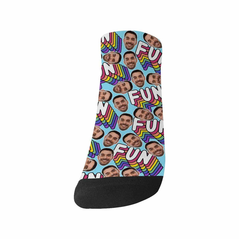 Custom Socks with Boyfriend Face Personalized Fun Women's Ankle Socks