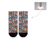 Custom Socks with Boyfriend Face Personalized Fun Women's Ankle Socks