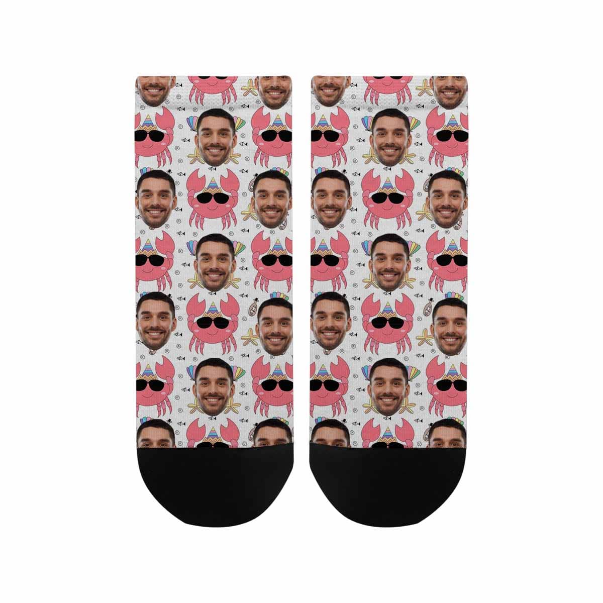 Personalised Socks with Boyfriend Face Custom Cute Crab Women&