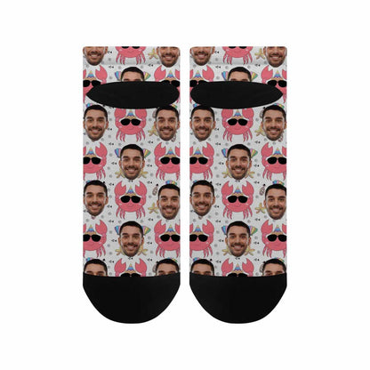 Personalised Socks with Boyfriend Face Custom Cute Crab Women&