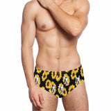 Custom Sunflower Face Triangle Swim Briefs Personalized Swim Trunks