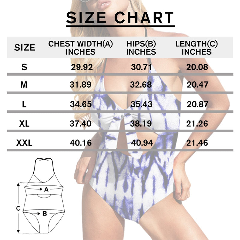 Custom Face Maple Leaf Women's Backless Bow One Piece Swimsuit Bathing Suit