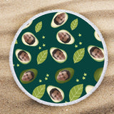 Custom Face Personalized Round Fruit Design Beach Towel Bath Towel Custom Pool Towel Birthday Vacation