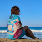 Custom Face&Text Mermaid Princess Beach Towel Quick-Dry Sand-Free Super Absorbent Non-Fading Beach&Bath Towel