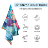 Custom Face&Text Mermaid Princess Beach Towel Quick-Dry Sand-Free Super Absorbent Non-Fading Beach&Bath Towel