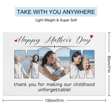 Custom Photo&Text Happy Mother's Day Happy Father's Day Beach Towel Quick-Dry, Super Absorbent, Beach&Bath Towel Beach Blanket Personalized Beach Towel Funny Selfie Gift For Mom/Grandma