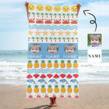 Custom Photo&Name Summer Paradise Beach Towel Quick-Dry, Sand-Free, Super Absorbent, Non-Fading, Beach&Bath Towel Beach Blanket Personalized Beach Towel Funny Selfie Gift