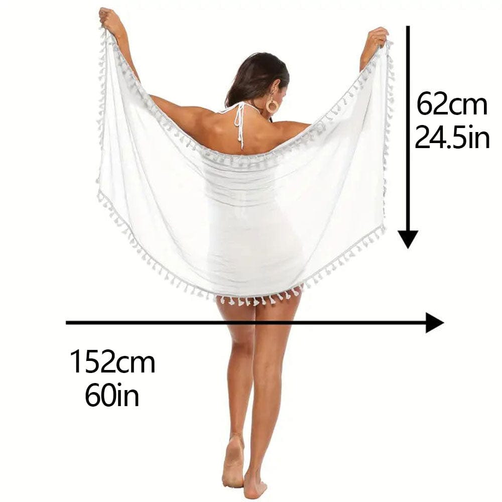 Custom Face Bohemia Style Beach Wraps Chiffon Sarong Bikini Swimsuit Cover Ups Skirt Tassels