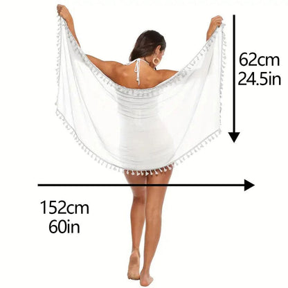 Custom Face Flowers Beach Wraps Chiffon Sarong Bikini Swimsuit Cover Ups Skirt Tassels