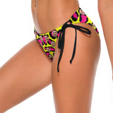 Side Tie Bikini Bottom-Custom Face Graffiti Swim Shorts Personalized Bikini Swimsuit Bottom