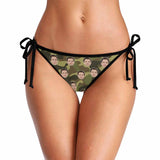 Side Tie-Custom Boyfriend Face Camouflage Personalized Bikini Swimsuit Bottom