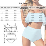 Custom Face Bohemia Ruffle Bikini Personalized Bathing Suit Women's Two Piece High Waisted Bikini Swimsuit Summer Beach Pool Outfits