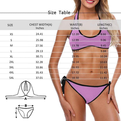 Custom Face Money  Scoop Neck Halter Tie Side Low Waisted Bikini Personalized Women&