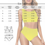 Custom Face Plant Diamond High Crew Neck High Waisted Bikini Personalized Women's Two Piece Swimsuit Beach Outfits