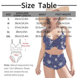 Custom Face Flag Print Blue Ruffle Hem Bikini Set Swimsuit