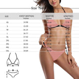 Custom Face Weird Button Link Halter Tie Side Low Waisted Triangle Bikini Women's Two Piece Swimsuit Summer Beach Pool Outfits