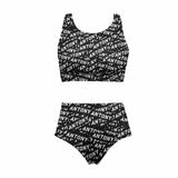 Custom Name Seamless High Crew Neck High Waisted Bikini Personalized Women's Two Piece Swimsuit Beach Outfits