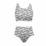 Custom Name Seamless High Crew Neck High Waisted Bikini Personalized Women's Two Piece Swimsuit Beach Outfits