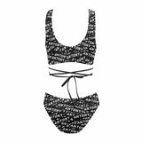 Custom Name Seamless Tie Bond Low Waisted Bikini Bathing Suit Personalized Women's Two Piece Swimsuit Beach Outfits