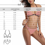 Custom Seamless Face Button Link Halter Tie Side Low Waisted Triangle Bikini Women's Two Piece Swimsuit Summer Beach Pool Outfits