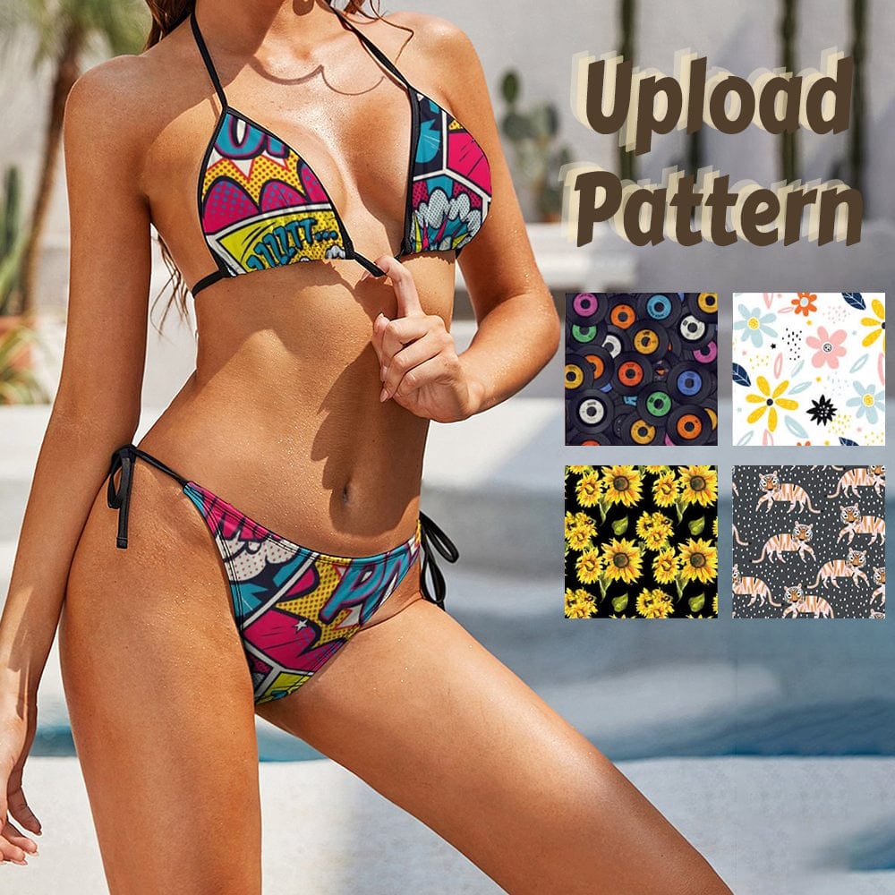 [S-5XL] Custom Pattern Bikini Swimsuit Just Uplode Your Picture Women&