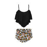 #Tankini Set #Double Ruffled Tankini Custom Face Leopard Ruffle Tankini Personalized Bathing Suit Summer Swimsuit Women's High Waisted Double Ruffle Bikini Set