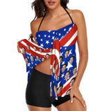 Custom Face Flag Split Swimsuit Personalized Two Piece Swimsuit Tankini For Women