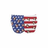 Custom Face American Flag Triangle Swim Briefs Personalized Swim Trunks