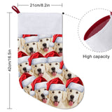 16.5in(L) Super Size-Custom Seamless Face Red Hat Christmas Socks Flip Sequins Christmas Stocking