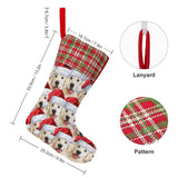 16.5in(L) Super Size-Custom Seamless Face Red Hat Christmas Socks Flip Sequins Christmas Stocking