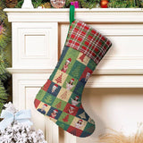 16.5in(L) Super Size-Custom Family Face Christmas Tree Lattice Flip Sequins Christmas Stocking