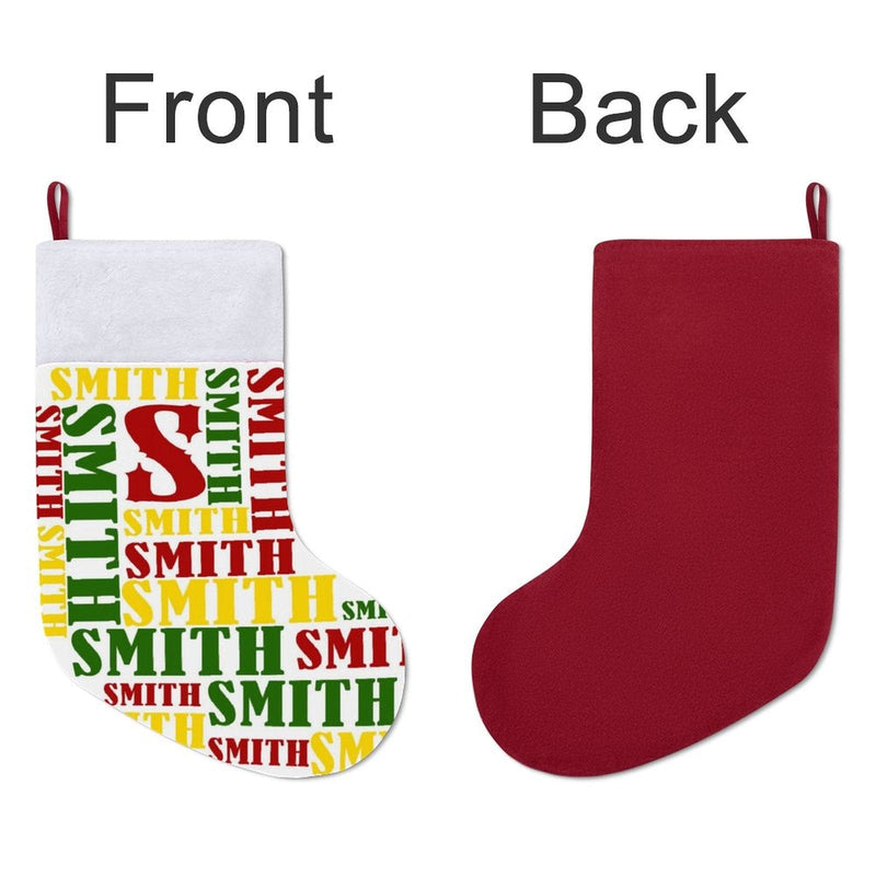 16.5in(L) Super Size-Custom Name Red Yellow Green Christmas Socks Flip Sequins Christmas Stocking