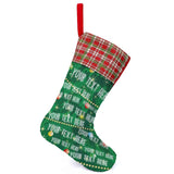 16.5in(L) Super Size-Custom Text Green Background Christmas Ornaments Socks Flip Sequins Christmas Stocking