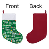 16.5in(L) Super Size-Custom Text Green Background Christmas Ornaments Socks Flip Sequins Christmas Stocking