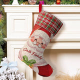 16.5in(L) Super Size-Custom Text Santa Claus Christmas Socks Flip Sequins Christmas Stocking