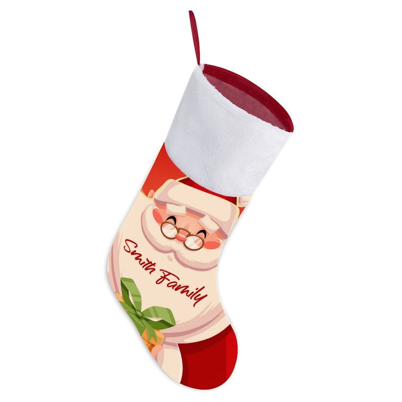 16.5in(L) Super Size-Custom Text Santa Claus Christmas Socks Flip Sequins Christmas Stocking