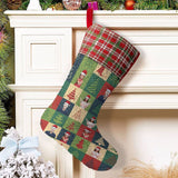 16.5in(L) Super Size-Custom Family Face Christmas Tree Lattice Flip Sequins Christmas Stocking